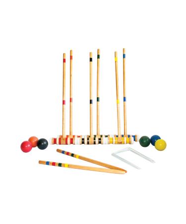 Triumph Sports Six Player Croquet Sets with 6 Wood Mallets, Balls, and Carrying Bags
