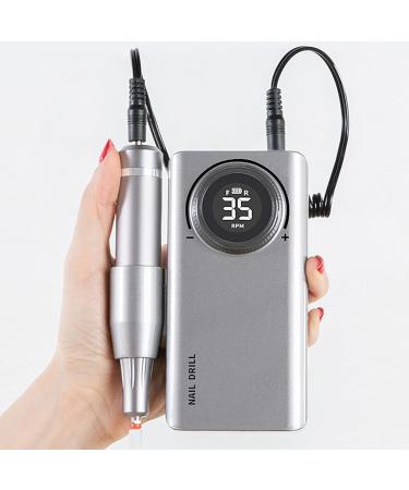 Nail Drill Rechargeable Professional Electric Nail File 35000RPM Portable Nail Drill with 6 Drill Bits for Acrylic Nails Gel Manicure Pedicure Polishing Tool for Salon & Home Use Silver - Buy Online on GoSupps.com