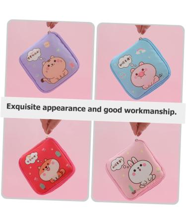 Healifty Period Towel Storage Bag Organizer for Teens - 16 Pcs Zip Lock Makeup Travel Bag Case, Nursing Mat Pouch - Cute Miss Design - 11X11X4.5CM (As Shown) - Buy Online on GoSupps.com