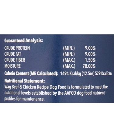 Wag Pate Grain-Free Canned Dog Food 12.5 oz (Pack of 12) - Beef & Chicken | Amazon Brand - Buy Online on GoSupps.com