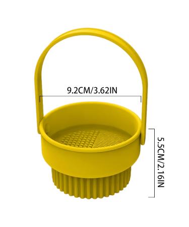 Buy Makeup Brush Cleaning Bowl | 3-in-1 Silicone Cosmetic Brush Cleaner Mat & Sponge Drying Holder - Yellow - Buy Online on GoSupps.com