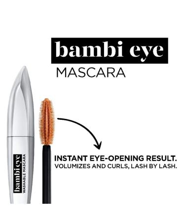L'Or al Paris Bambi Eye Washable Mascara, Lasting Volume, Black Brown 0.28 fl. oz. (Pack of 1) - Buy Online on GoSupps.com