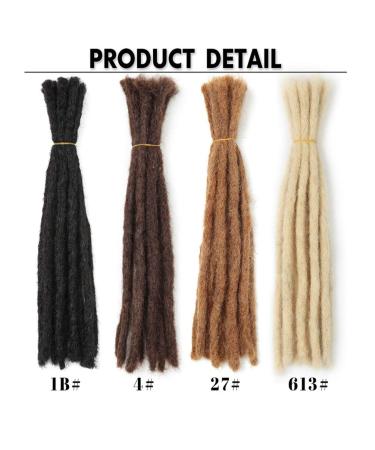 Coolbers 100% Human Hair Dreadlocks Extensions - 12-Inch Handmade Crochet Braids 10 Strands 1cm Width Available in 8 Inch #1b - International Shipping - Buy Online on GoSupps.com