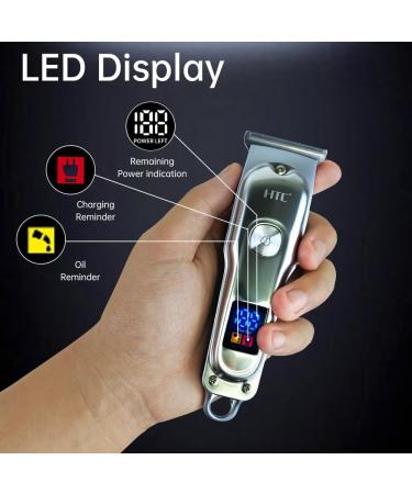 HTC Men's Beard Trimmer/Hair Trimmer Electric Razor with LED Display Hair Trimmer with Adjustable Speed for Home Use Salon and Travel - Buy Online on GoSupps.com