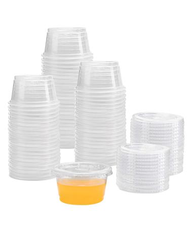 Hedume 300 Sets 4oz Portion Cups with Lids, BPA-free Clear Disposable Plastic Cups for Souffle, Jello, Meal Prep, Portion Control, Salad Dressing, Slime, Condiment Container