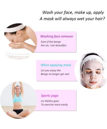 Facial Spa Headband - 2 Pcs Makeup Shower Bath Wrap Sport Headband Terry Cloth Adjustable Stretch Towel with Magic Tape Black+Black - Buy Online on GoSupps.com