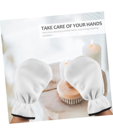 Housoutil 1 Pair Wax Essential Oil Gloves Moisturizing Hand Gloves Hand Care Skin Care Gloves Heat Preservation Mitten Thickened Gloves Take a Bath Polyester Hand Mask Work White - Buy Online on GoSupps.com