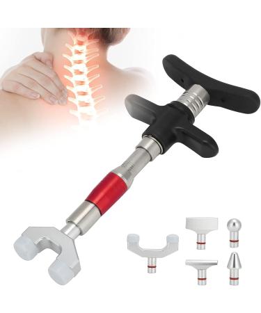 Portable Manual Chiropractor with 6 Massage Heads Durable & Comfortable Back Massager (Red) for Ultimate Relaxation - Buy Online on GoSupps.com