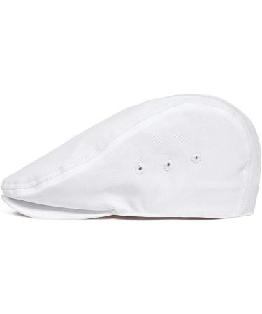 JANGOUL Men's White Cotton Twill Ivy Cap Newsboy Flat Cap 7 5/8 - Buy Online on GoSupps.com