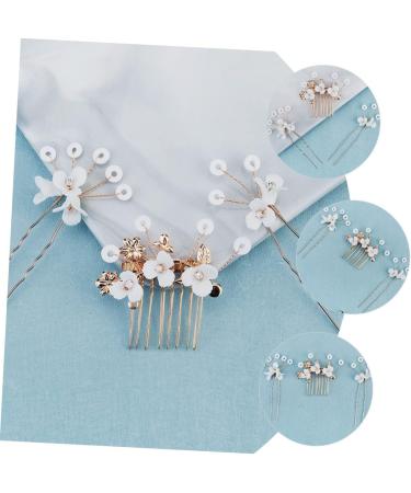 MAGICLULU 2 Sets Bridal Hairpin Bridal Hair Side Comb Vintage Hair Clips Pearl Hair Stick Rhinestone Hair Accessories Hand Decor Hair Chopsticks Tiara Wild Alloy Flower Arrangement Women's - Buy Online on GoSupps.com
