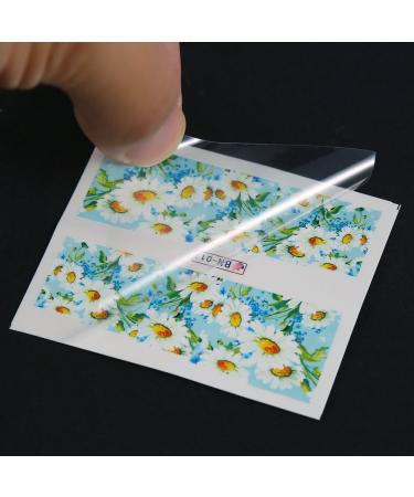 Nail Sticker 24 Sheets/Set Nail Art Stickers Strips Self-Adhesive Mix Color Manicure Decals Kit Flower Manicure Accessory Decoration for Girls and Women - Buy Online on GoSupps.com