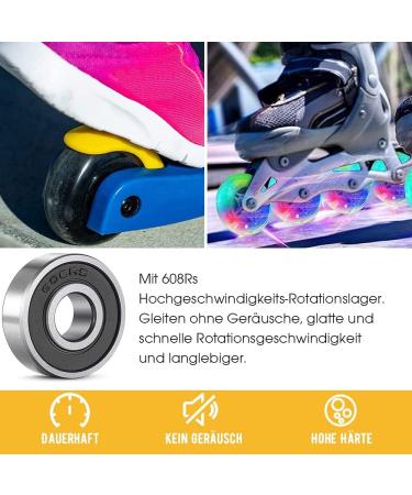 Kutrick Light Up 80mm Inline Skate and Kick Scooter Rear Wheels - LED Flashing Replacement Pair in Black (2pcs) - Buy Online on GoSupps.com