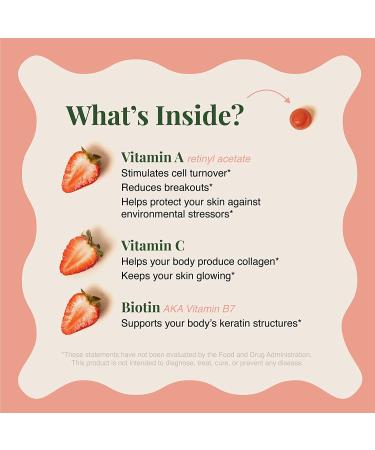 Embody Retinol Multivitamin Gummies - 60 Count Strawberry Flavor | Vitamin A Supplement for Anti-Aging, Acne, & Clear Skin | Hair, Skin & Nails Support with Biotin, Vitamin C, B12 & Zinc - Buy Online on GoSupps.com