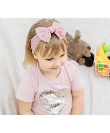 Baby Girl Newest Turban Headband Head Wrap Knotted Hair Band Hair Bow for Infant Baby Girls Newborn Toddlers Kids 7PCS - Buy Online on GoSupps.com