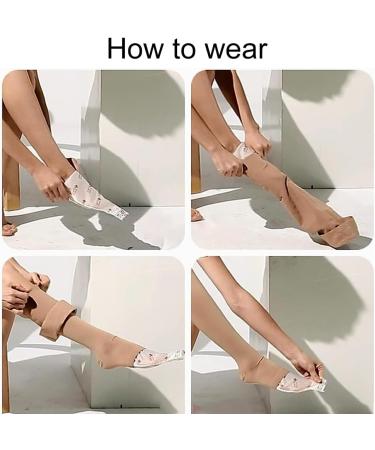 Open Toes Compression Socks - Relief & Comfort | Slip Stocking Applicator & Aid - 2 Pack - Buy Online on GoSupps.com