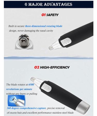 Ear and Nose Hair Trimmer - 2024 Professional Painless Facial Hair Clipper for Men & Women Waterproof Dual Edge Blades - Black - Buy Online on GoSupps.com