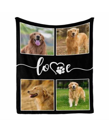 Pet Dog Customized Blanket Dog Cat Custom Blanket with Dog Photo Personalized Dog Cat Gift for Kids and Pet Owner Memorial Gift Blanket for Dog Lovers 50 x 60 Inches 50 x 60 Inches Multi W16
