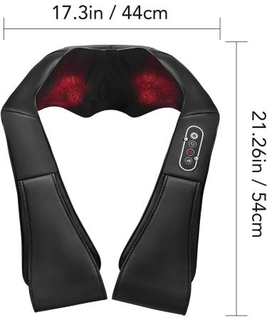 Electric Shiatsu Neck Shoulder Massager with Heat for Deep Tissue Relief - Perfect Christmas Gift in Black - Buy Online on GoSupps.com