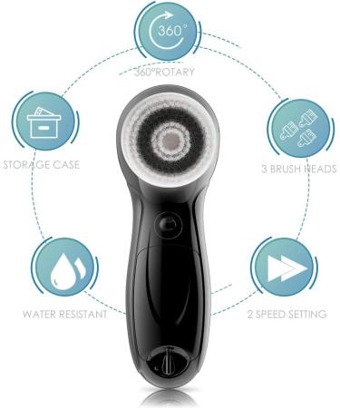 TOUCHBeauty Men's Waterproof Facial Cleansing Brush | Dual Modes, Portable Spin Face Brush for Deep Cleaning | AG-0759MT Black2021 - Buy Online on GoSupps.com