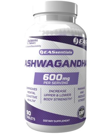 EAS Experimental and Applied Sciences Ashwagandha 600mg | Supports Improved Relaxation & Mental Clarity | Strength & Muscle Recovery | Better Absorption with Cyclosome Delivery | 90 Tablets