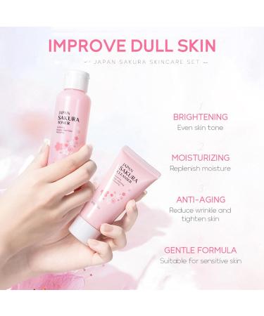 Shop Sakura Women's Beauty Gift Set - Korean Skin Care Kit with Cleanser Serum Toner & More | Cherry Blossom Moisturizing Routine - Buy Online on GoSupps.com