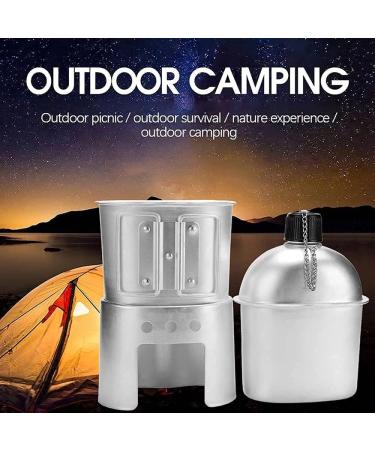 Portable Military Canteen Cup Stove Pouch Set for Camping & Hiking - 4Pcs/Set - Buy Online on GoSupps.com