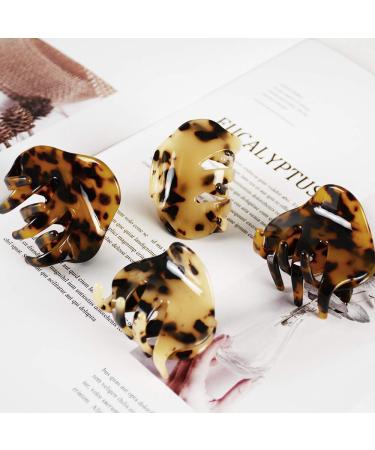4 Pack 2.1 Inch Tortoise Shell Hair Claw Clips - French Design Hair Barrettes for Women and Girls - Buy Online on GoSupps.com
