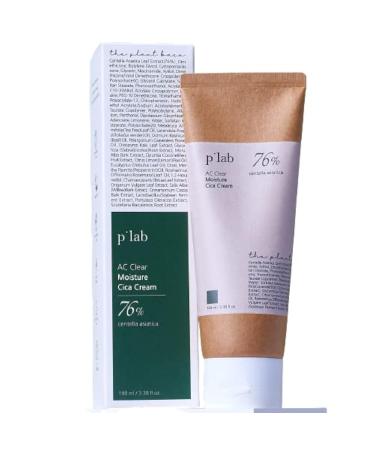 THE PLANT BASE AC Clear Moisture Cica Cream 100ml / 3.38 Fl oz | Moisturizing Facial cream | Centella asiatica 76% | Korean Skincare | Plant extracts base | CICA