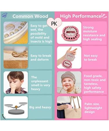 Baby Teeth Keepsake Box - Wooden Tooth Storage Box for Boys - Pink Kids Tooth Box - Buy Online on GoSupps.com