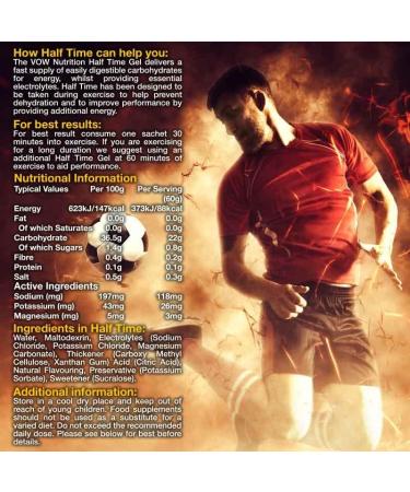 Match Day Fuel | 6 x 60g Sachet Pack of Energy Gels Kick Off Focus Half Time Hydration Full Time Recovery Informed Sports Approved - Buy Online on GoSupps.com