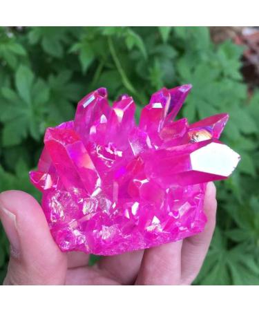 Room Decoration Home Decoration Natural Crystal Red Angel Aura Quartz Cluster specimens Titanium Coating Quartz Cluster Stones (Size : 110-120g) - Buy Online on GoSupps.com