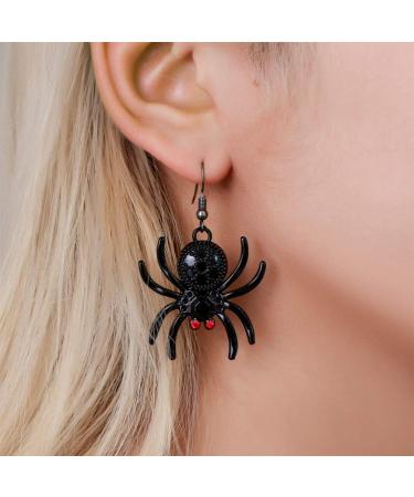 Holibanna Black Spider Rhinestone Dangle Earrings | Gothic Halloween Ear Jewelry for Women - Party Favor - Buy Online on GoSupps.com