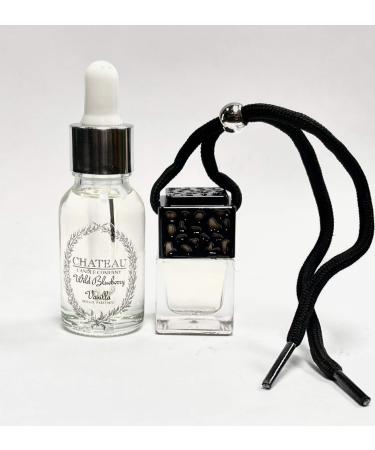 Wild Blueberry Vanilla Luxury Car Scent Freshener Diffuser w/ Refill Dropper Car Perfume Auto Odor Eliminator Refillable Hanging Car Freshener - Buy Online on GoSupps.com