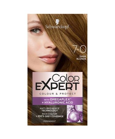 Schwarzkopf Color Expert Dark Blonde Hair Dye Permanent Up to 100% Grey Hair Coverage & Protect with Omegaplex - 7-0 Dark Blonde 7-0 Dark Blonde 1 Count (Pack of 1)