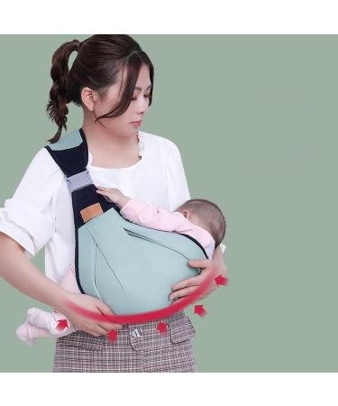 Breathable Baby Sling Dual Use Infant Sling Carrier Adjustable Widened Shoulder Straps Baby Wrap Carrier Anti-Slip Breastfeeding Carrier for Infant 0-36 Months Green - Cloth - Buy Online on GoSupps.com