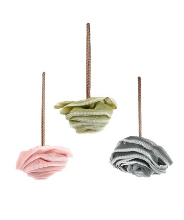 NOLITOY 6 Pcs Rose Bath Ball Exfoliating Bath Sponge Bath Shower Ball Back Massage Bath Sponge Bath Scrubber for Body Shower Back Scrubber Bath Poufs Girl Polyester Large Bathing Utensils 1 Count (Pack of 1)