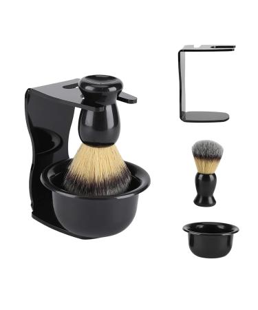 Premium 3-in-1 Shaving Brush and Bowl Set for Men | Badger Hair Brush Shaving Bowl & Holder | Perfect Shaving Kit in Black - Buy Online on GoSupps.com
