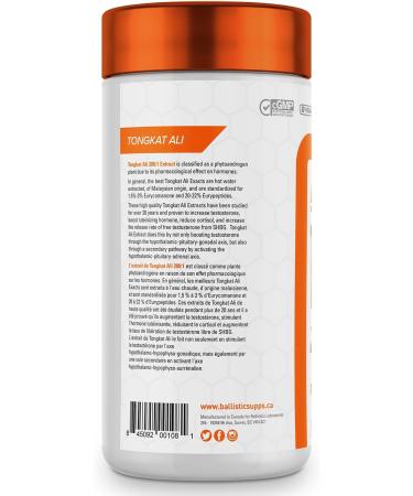 Tongkat Ali 200:1 Ballistic Supps Eurycoma Longifolia Jack Supplement for Men's Health - 60 Vegan Capsules - Buy Online on GoSupps.com