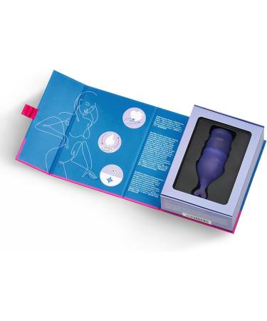 Satisfyer Feel Secure Menstrual Cup Reusable Silicone Period Cup with Stem | 2 Sizes for All Flows - Easy Insertion & Removal (Purple - Buy Online on GoSupps.com