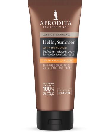Afrodita Professional Art of Tanning Hello Summer self -tanning lotion for face and body |150ml |For a radiant flawlessly tanned complexion without UV radiation |Free of paraffin