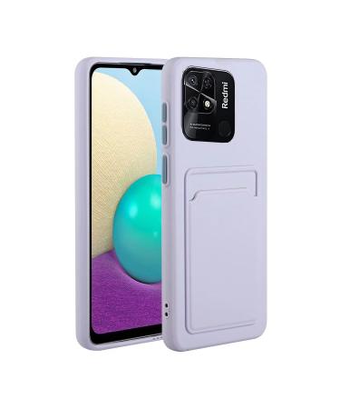 Tivenfezk Nadoli Silicone Case for Xiaomi Redmi 10c Ultra thin shockproof scratch -resistant Wallet soft TPU protective cover mobile phone case with credit card holder Xiaomi Redmi 10c purple