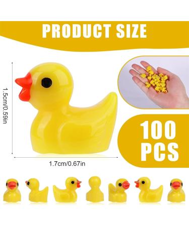 100pcs Mini Resin Ducks Decorations Tiny Ducks Miniature Figures for Craft Aquarium Garden Landscape Dollhouse Ornament Potted Decorations DIY (Yellow) - Buy Online on GoSupps.com