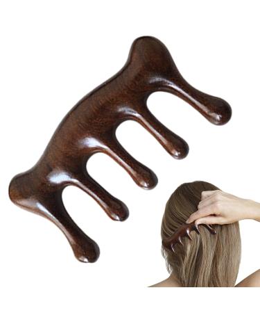 Wood Massage Comb - Sandalwood Head Scalp Comb | No Static Wide Tooth Comb for Relaxation & Hair Care - Buy Online on GoSupps.com