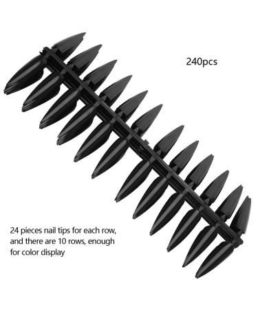 SH-RuiDu 240pcs Foldable Flat Back Pointed Nails - Manicure Color Display Practice Tool | Black | International Shipping - Buy Online on GoSupps.com