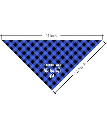Blue Checkered Dog Bandana - Buffalo Plaid Pet Scarf for Baby Announcement & Gift | Small Medium Large - Buy Online on GoSupps.com