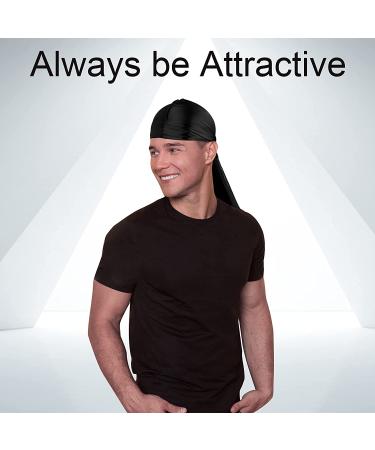3PCS Silky Durags for Men - Satin Doo Rags for 360, 540, 720 Waves (Black) - 3 Pack - Buy Online on GoSupps.com
