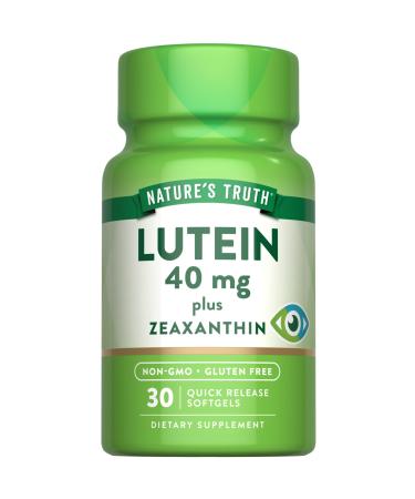 Nature's Truth Lutein and Zeaxanthin Supplement | 40mg | 30 Softgels | Non-GMO & Gluten Free