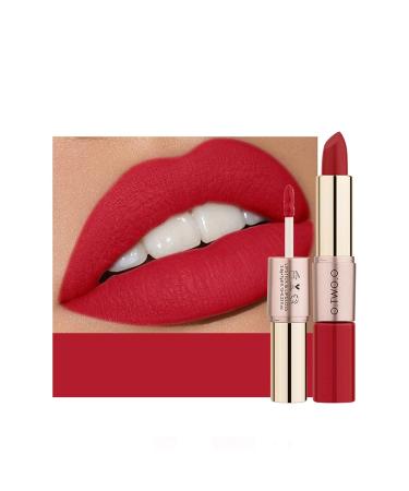 Nude Lipstick Matte Velvet Finish | Long-Lasting High Saturation 2-in-1 Non-Stick Lip Gloss | Perfect Gift for Women - Buy Online on GoSupps.com
