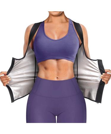 Bingrong Women Sauna Effect Suit Sauna Vest Breast Breast Corset Abdomen Sauna Thermo Tank Top Fitness Shirt Sauna Suits Sweat Suit Body Shaper L Black