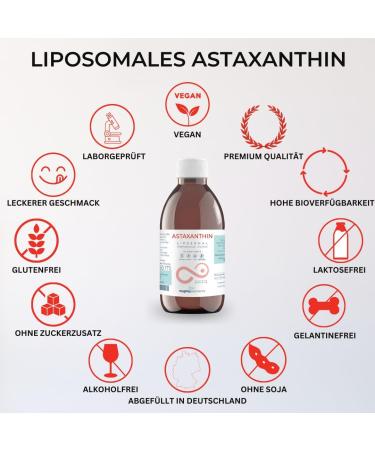 Mighty Elements Liposomal Astaxanthin 8 mg Vegan Cherry Flavor 250ml Liquid Glass Bottle 50 Portions High Bioavailability - Buy Online on GoSupps.com